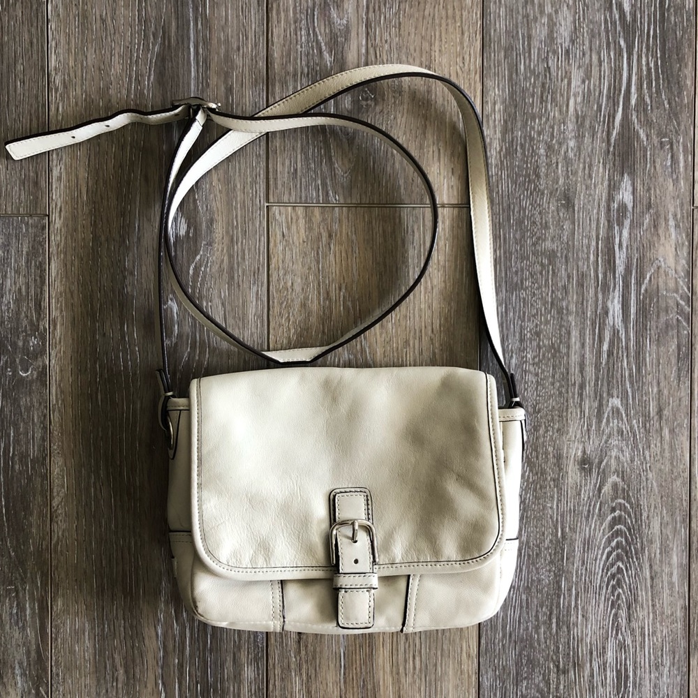White Leather Coach Bag
